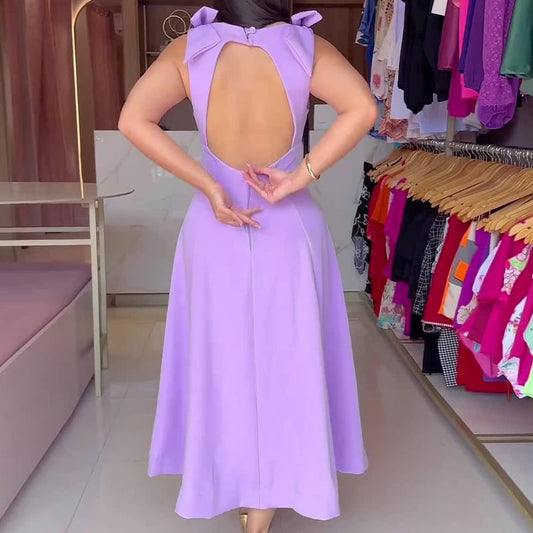 Women’s Bow Strap Sleeveless Dress | Midi