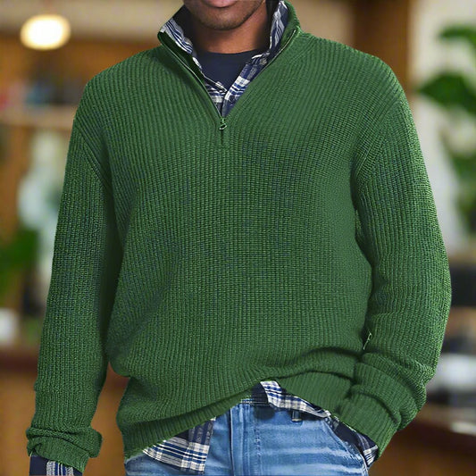 Men’s Casual Knit Sweater | Half Zip