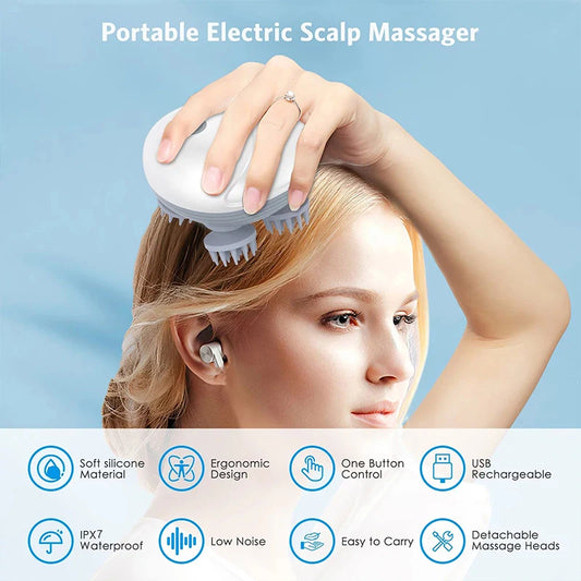 Electric Scalp Massager – Rechargeable Head Relaxation & Hair Care Tool