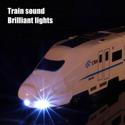Electric Model Train Toy – Lights, Sounds & 360° Action Fun!