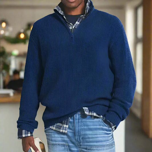 Men’s Casual Knit Sweater | Half Zip