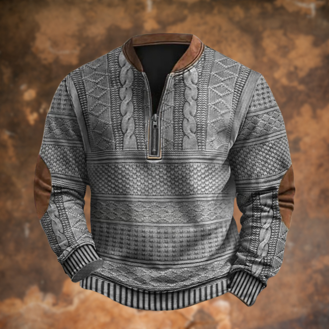 Men’s Knitted Pullover Sweater | Half Zip