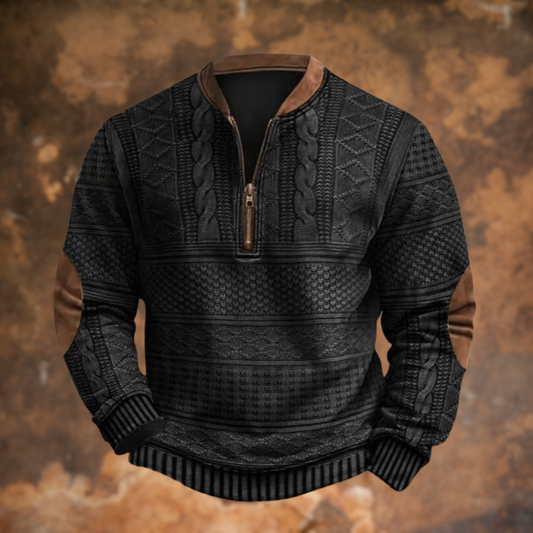 Men’s Knitted Pullover Sweater | Half Zip