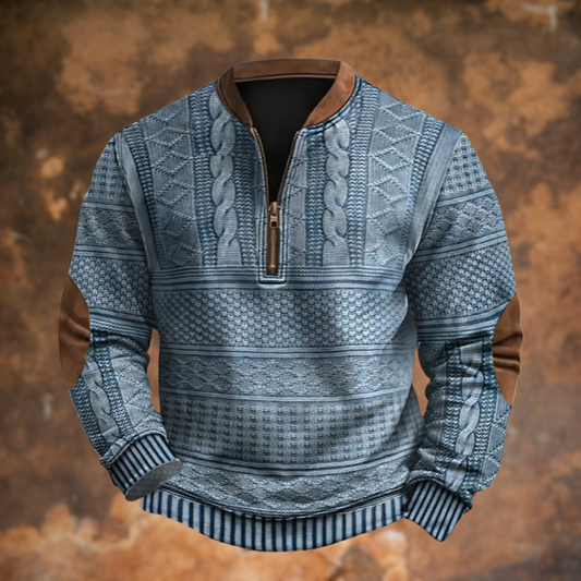 Men’s Knitted Pullover Sweater | Half Zip