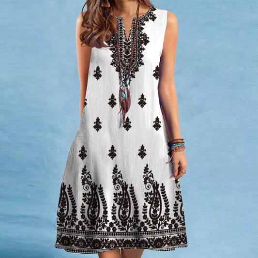 Women’s Boho Sleeveless Dress | Midi