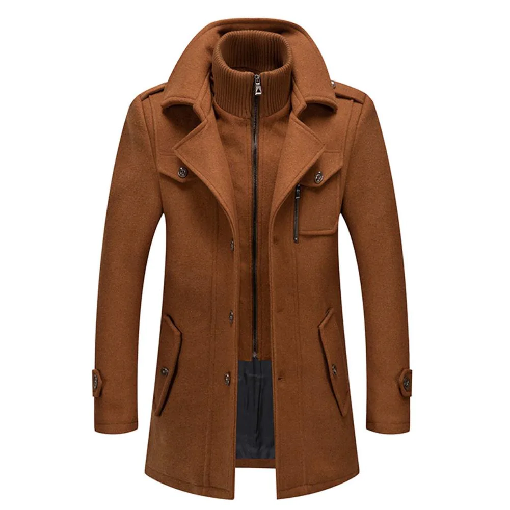 Men’s Winter Trench Coat | Zipper Closure