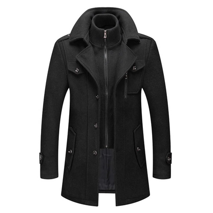 Men’s Winter Trench Coat | Zipper Closure