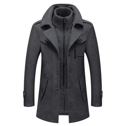 Men’s Winter Trench Coat | Zipper Closure