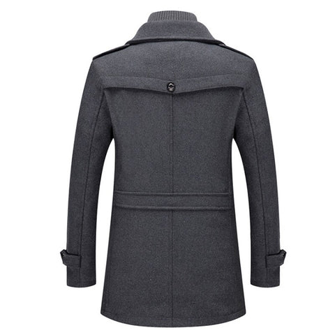 Men’s Winter Trench Coat | Zipper Closure