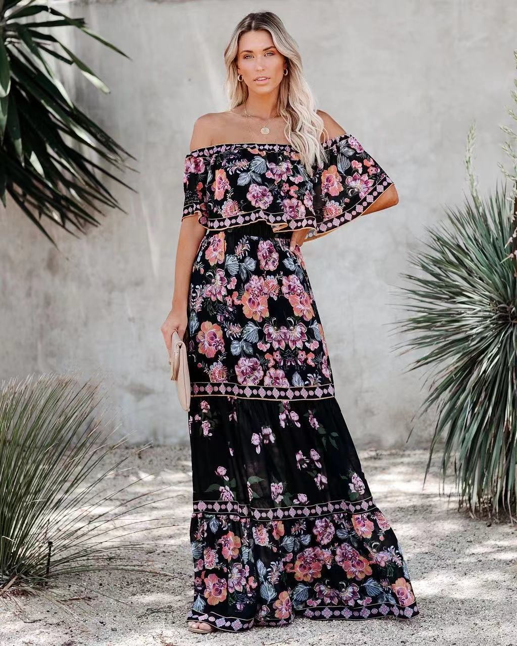 Women's Boho Floral Dress | Maxi