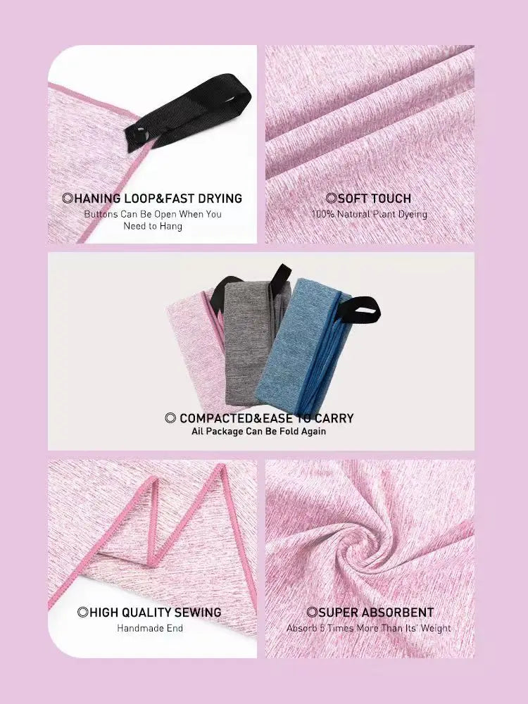 Silver Ion Microfiber Gym Towel – Quick-Dry, Odor-Free, Super Absorbent Workout Towel