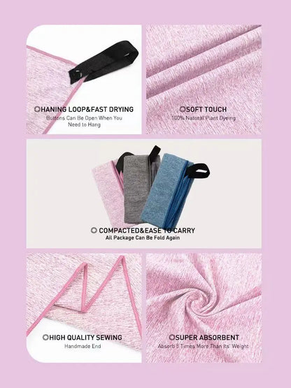 Silver Ion Microfiber Gym Towel – Quick-Dry, Odor-Free, Super Absorbent Workout Towel