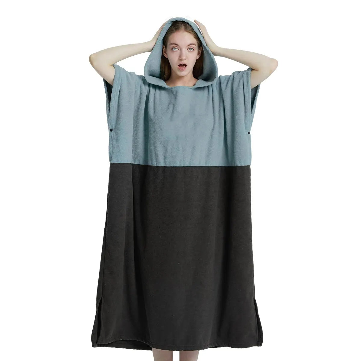 Hooded Surf Poncho Towel – Quick-Dry Microfiber Changing Robe