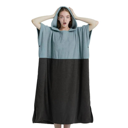 Hooded Surf Poncho Towel – Quick-Dry Microfiber Changing Robe