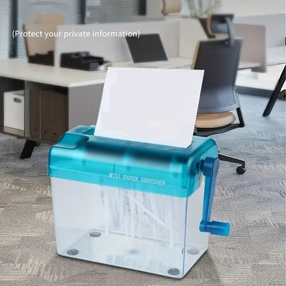 Manual Mini Paper Shredder | Hand Crank