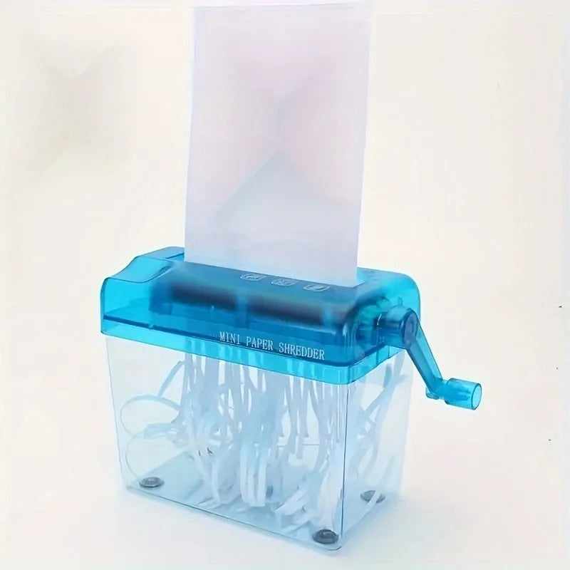 Manual Mini Paper Shredder | Hand Crank