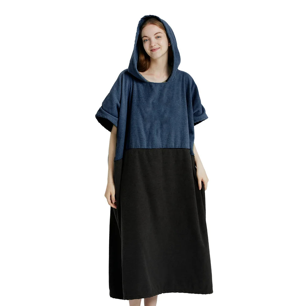 Hooded Surf Poncho Towel – Quick-Dry Microfiber Changing Robe