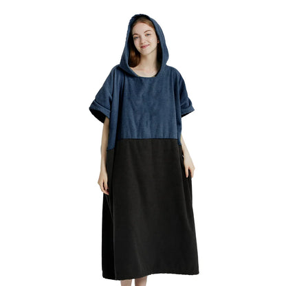 Hooded Surf Poncho Towel – Quick-Dry Microfiber Changing Robe
