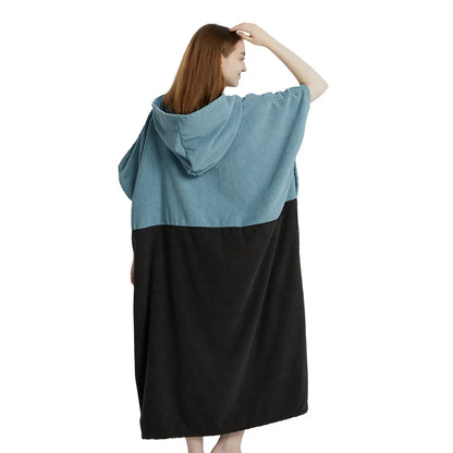 Hooded Surf Poncho Towel – Quick-Dry Microfiber Changing Robe