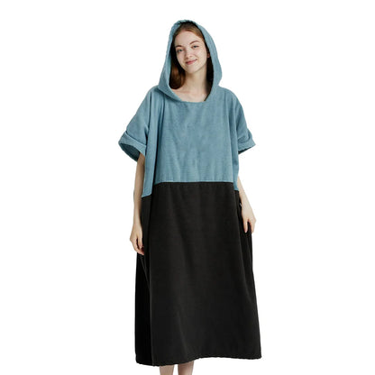 Hooded Surf Poncho Towel – Quick-Dry Microfiber Changing Robe