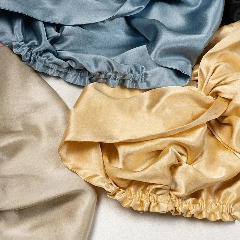 NoSlip Satin Bonnet – Adjustable Double-Layer Sleep Cap for All Hair Types