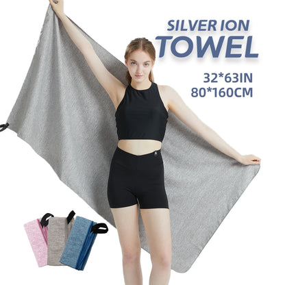 Silver Ion Microfiber Gym Towel – Quick-Dry, Odor-Free, Super Absorbent Workout Towel