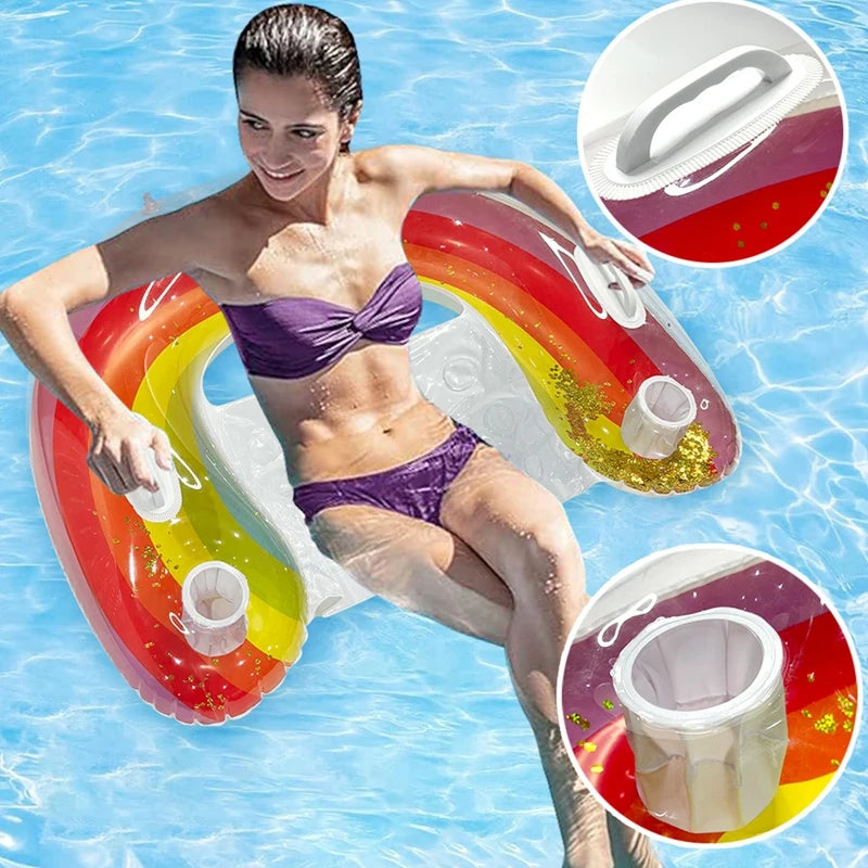 Inflatable Pool Lounge Chair – Water Hammock Floating Bed for Summer Relaxation