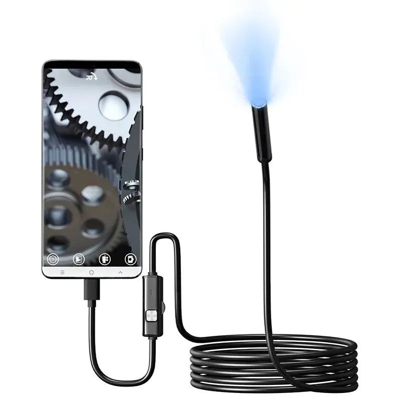 Flexible USB Inspection Camera – Waterproof Borescope with LED Lights
