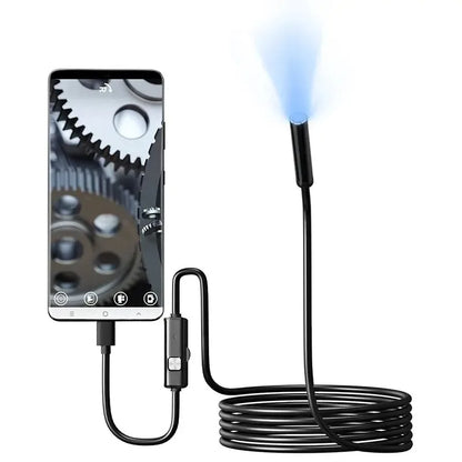 Flexible USB Inspection Camera – Waterproof Borescope with LED Lights