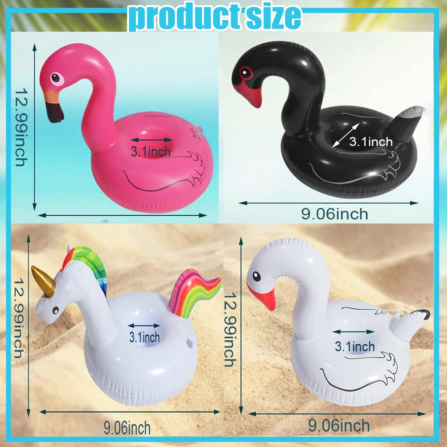 Inflatable Drink Holder Floats – Cute Pool Cup Coasters for Swimming Parties & Beach Fun