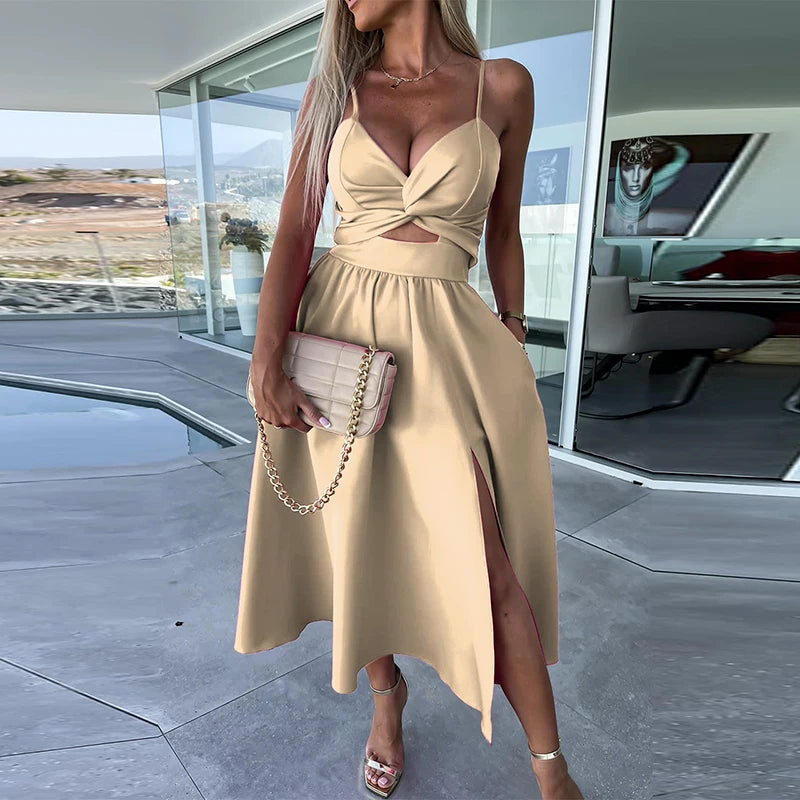 Amy | Spaghetti Strap Midi Dress