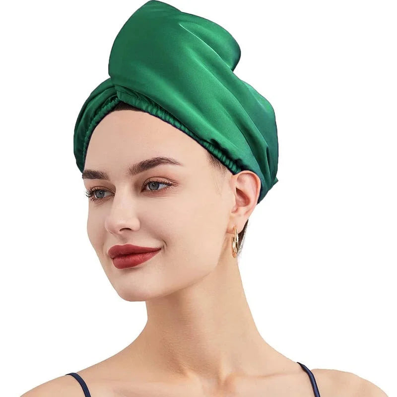 CurlCare Luxe Hair Turban – Satin & Microfiber Drying Wrap for Curly Hair