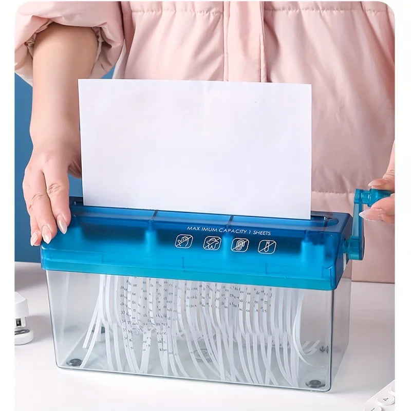 Manual Mini Paper Shredder | Hand Crank