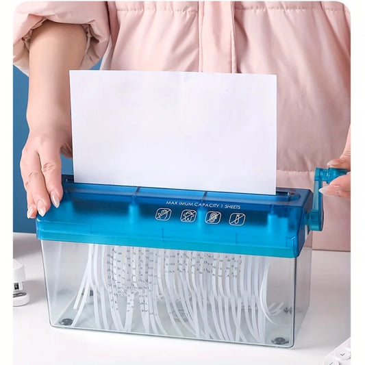 Manual Mini Paper Shredder | Hand Crank