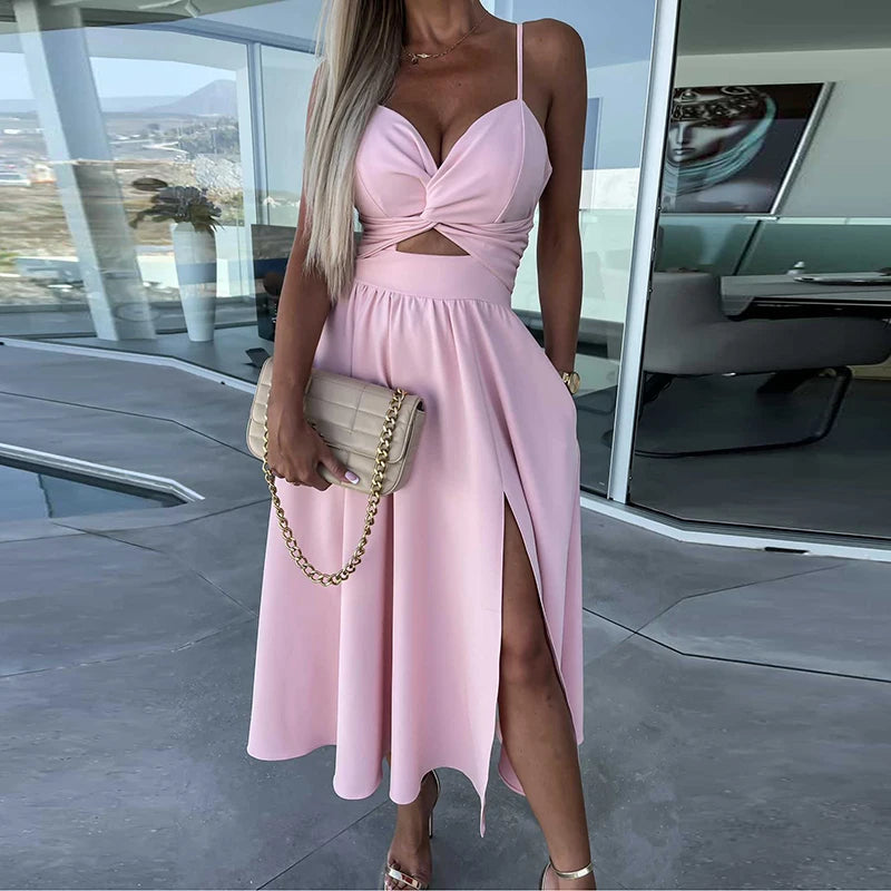 Amy | Spaghetti Strap Midi Dress