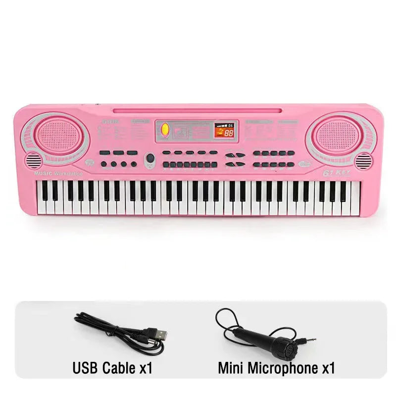 61-Key Keyboard with Microphone – The Perfect Musical Toy for Kids!