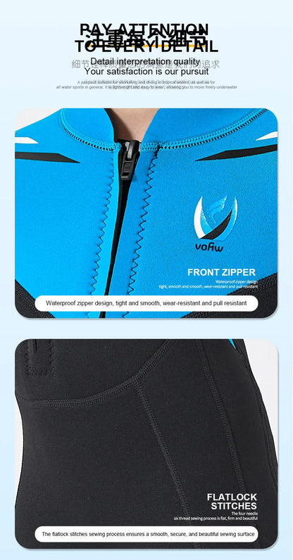 Thermal Neoprene Kids Wetsuit – Short Sleeve Zip Suit for Swimming, Surfing & Snorkeling