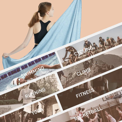 Silver Ion Microfiber Gym Towel – Quick-Dry, Odor-Free, Super Absorbent Workout Towel