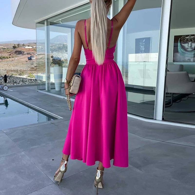 Amy | Spaghetti Strap Midi Dress