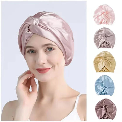 NoSlip Satin Bonnet – Adjustable Double-Layer Sleep Cap for All Hair Types