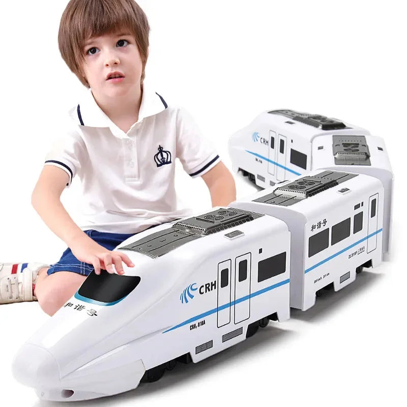 Electric Model Train Toy – Lights, Sounds & 360° Action Fun!