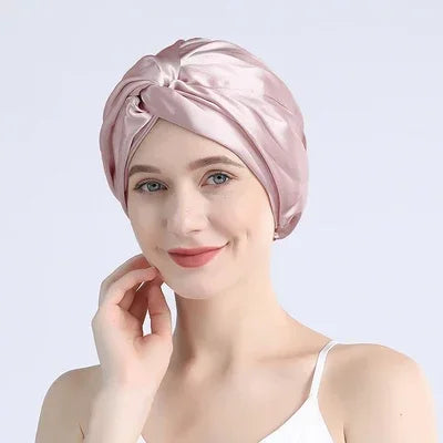 NoSlip Satin Bonnet – Adjustable Double-Layer Sleep Cap for All Hair Types