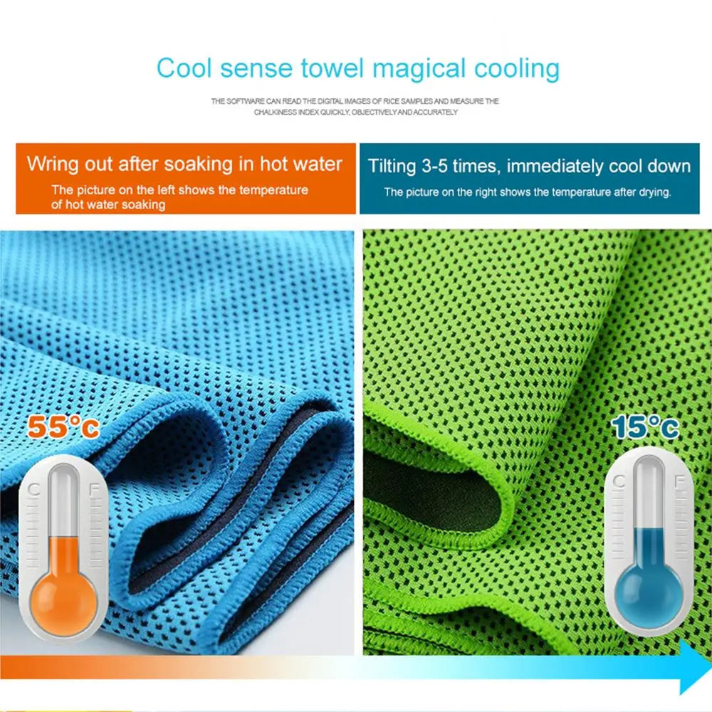 Instant Chill Microfiber Cooling Towel – Quick-Dry Ice Towel for Swimming, Gym, and Outdoor Sports