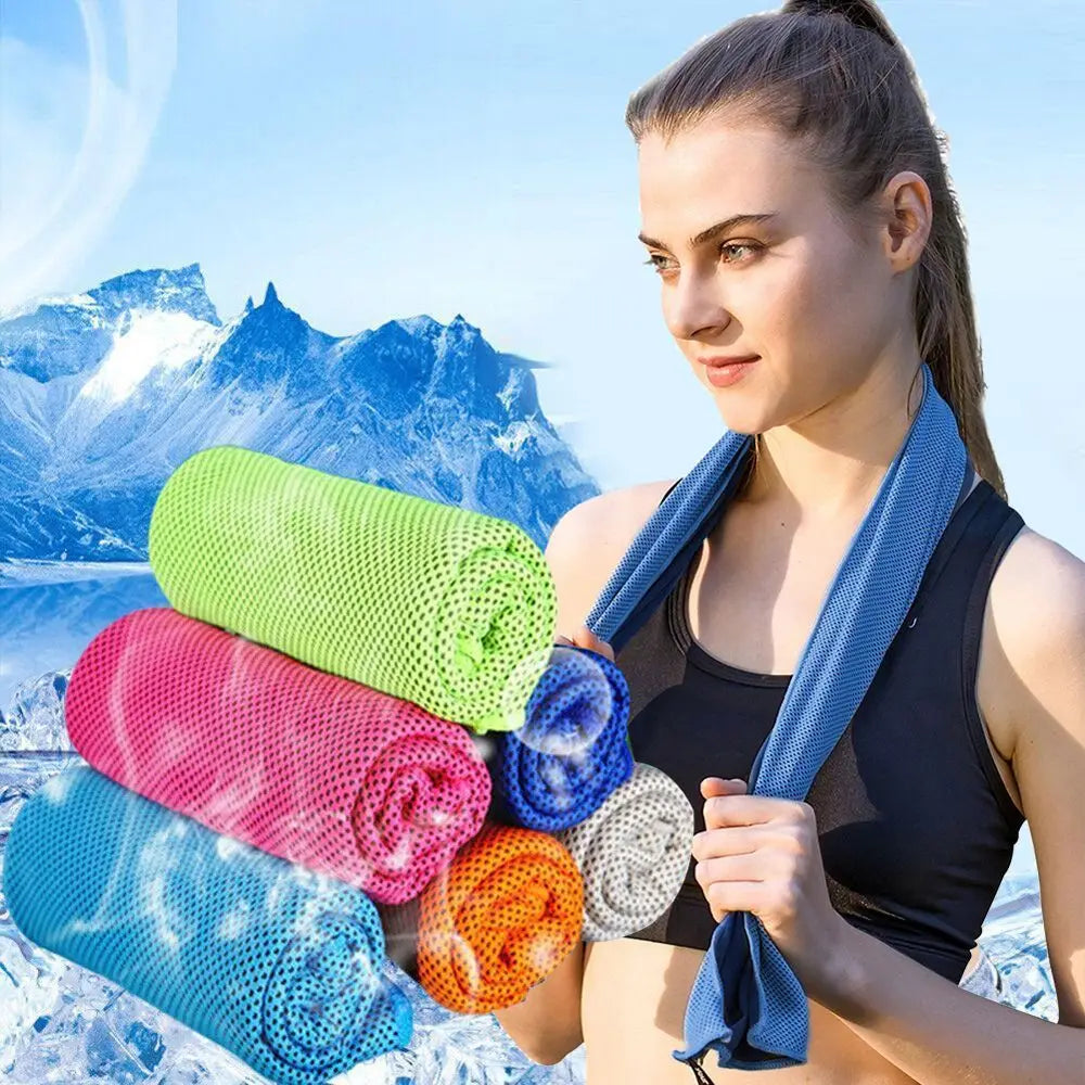 Instant Chill Microfiber Cooling Towel – Quick-Dry Ice Towel for Swimming, Gym, and Outdoor Sports