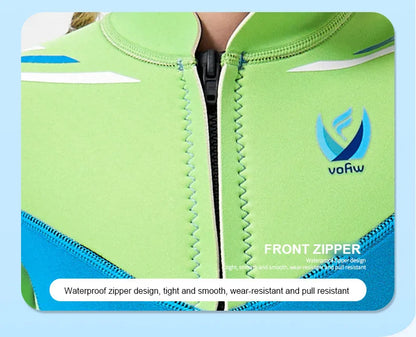 Thermal Neoprene Kids Wetsuit – Short Sleeve Zip Suit for Swimming, Surfing & Snorkeling