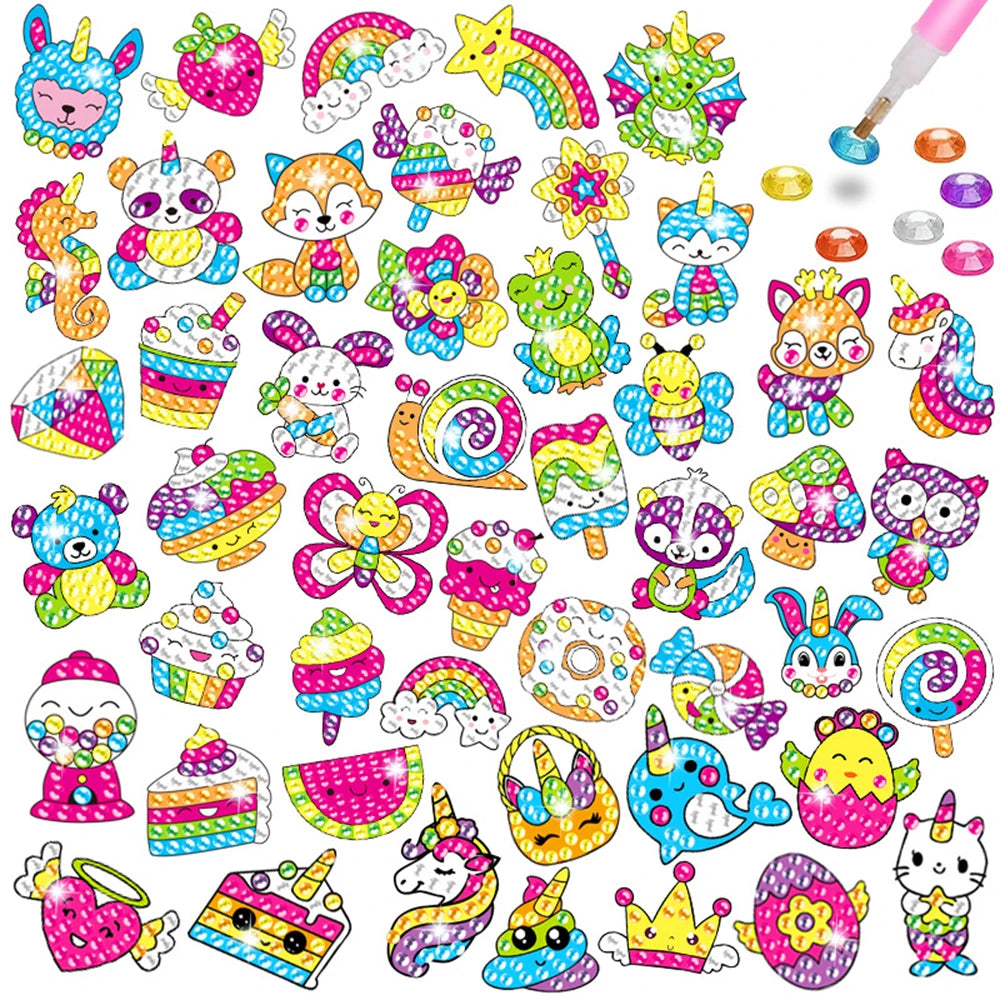 Diamond Sticker Craft Kit – Easy Paint-by-Number Fun for Little Hands