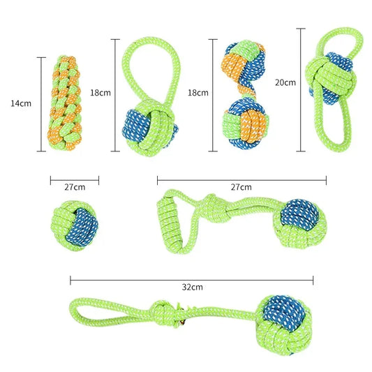 Tug & Chew Cotton Rope Toy Set – Interactive Dental Care for Dogs