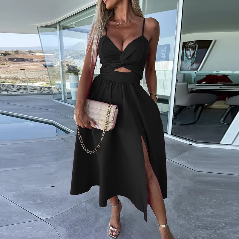 Amy | Spaghetti Strap Midi Dress