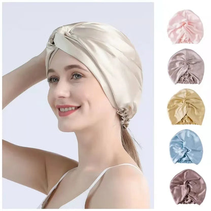 NoSlip Satin Bonnet – Adjustable Double-Layer Sleep Cap for All Hair Types