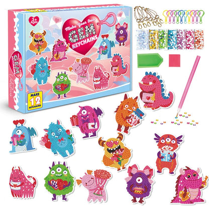 Make Your Own Diamond Keychains – 15 Magical Designs in One Set